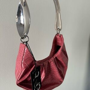 Elegant Pink Croc-Embossed Women's Bag